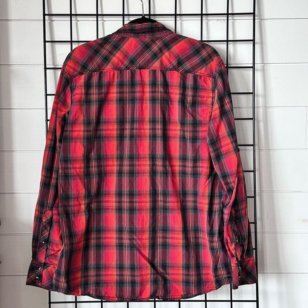 Vintage International Concepts INC Western Shirt Mens XL Red Pearl Snap - Picture 3 of 10